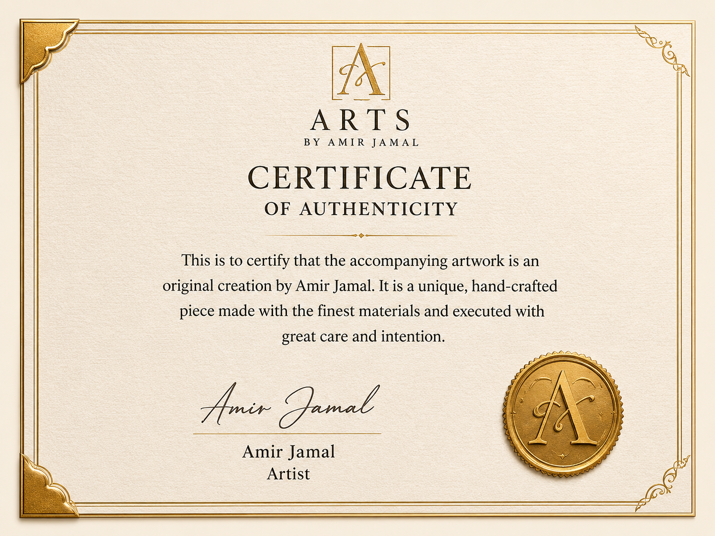 Certificate of Authenticity