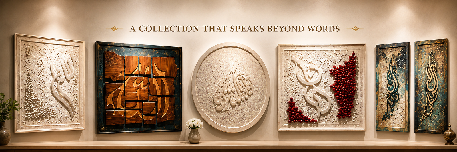Arts by Amir Jamal collection displayed in an interior